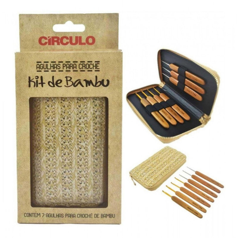 Kit Agulha de Crochê Bambu Círculo - 7 Unidades